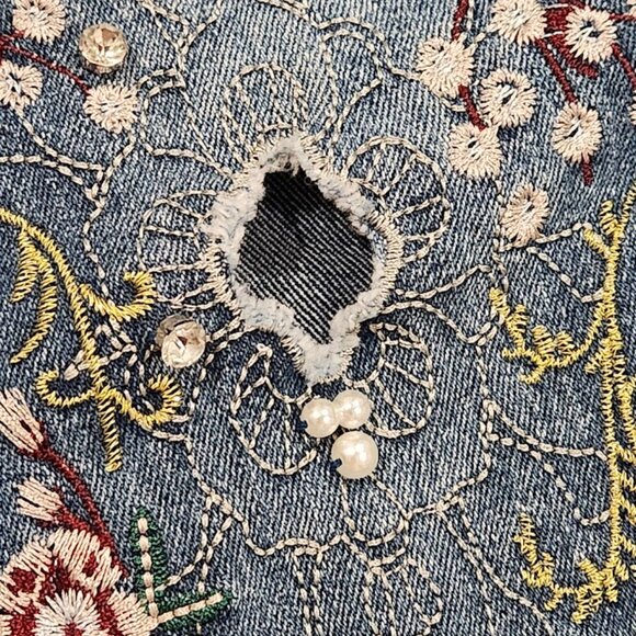 Venus Embroidered Floral Skinny Jeans - Size 2 | Stunning Statement - Picture 5 of 9